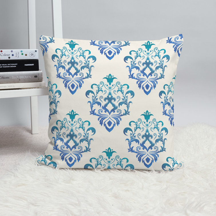 Damask Polyester Indoor Outdoor Throw Pillow